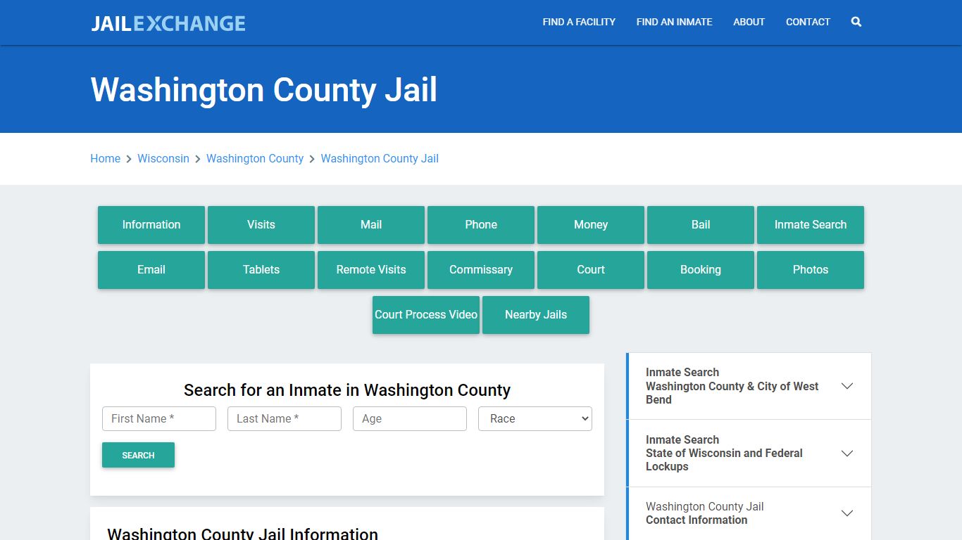 Washington County Jail Roster Lookup, WI, Inmate Search