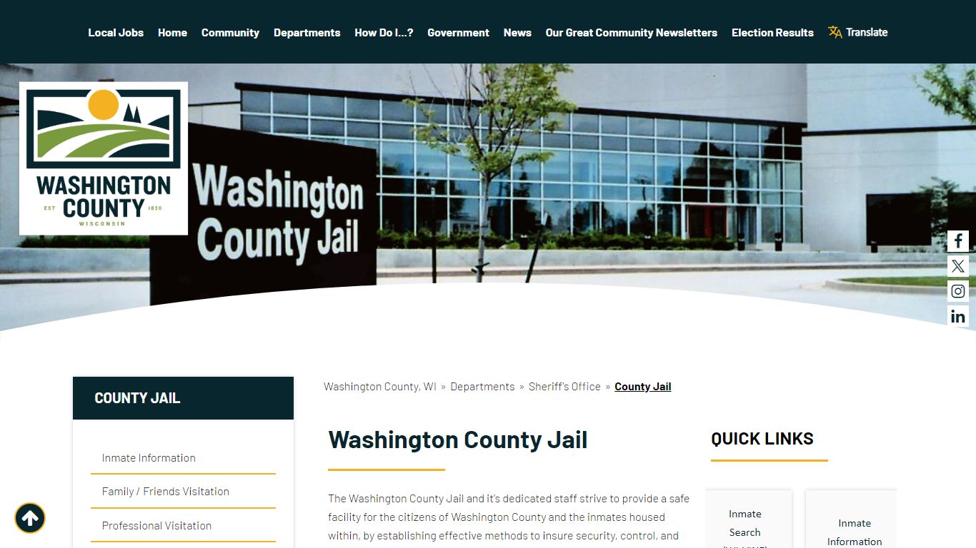 County Jail - Washington County, WI - washcowisco.gov